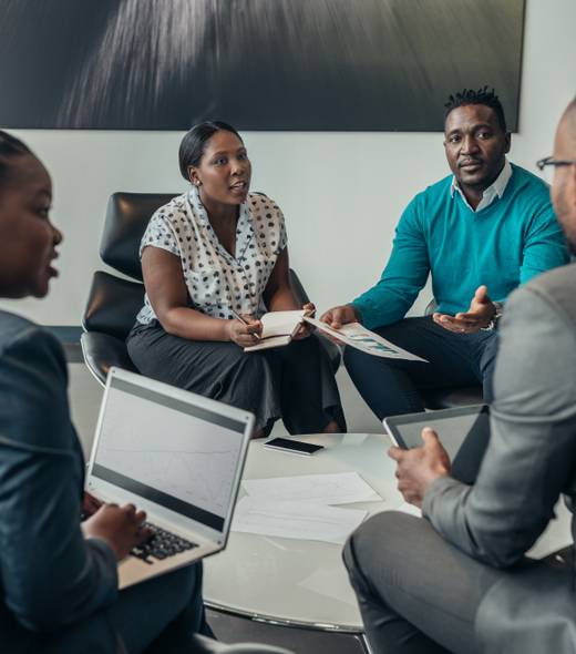 Team,Of,African,Bussines,People,Debating,During,A,Work,Meeting.